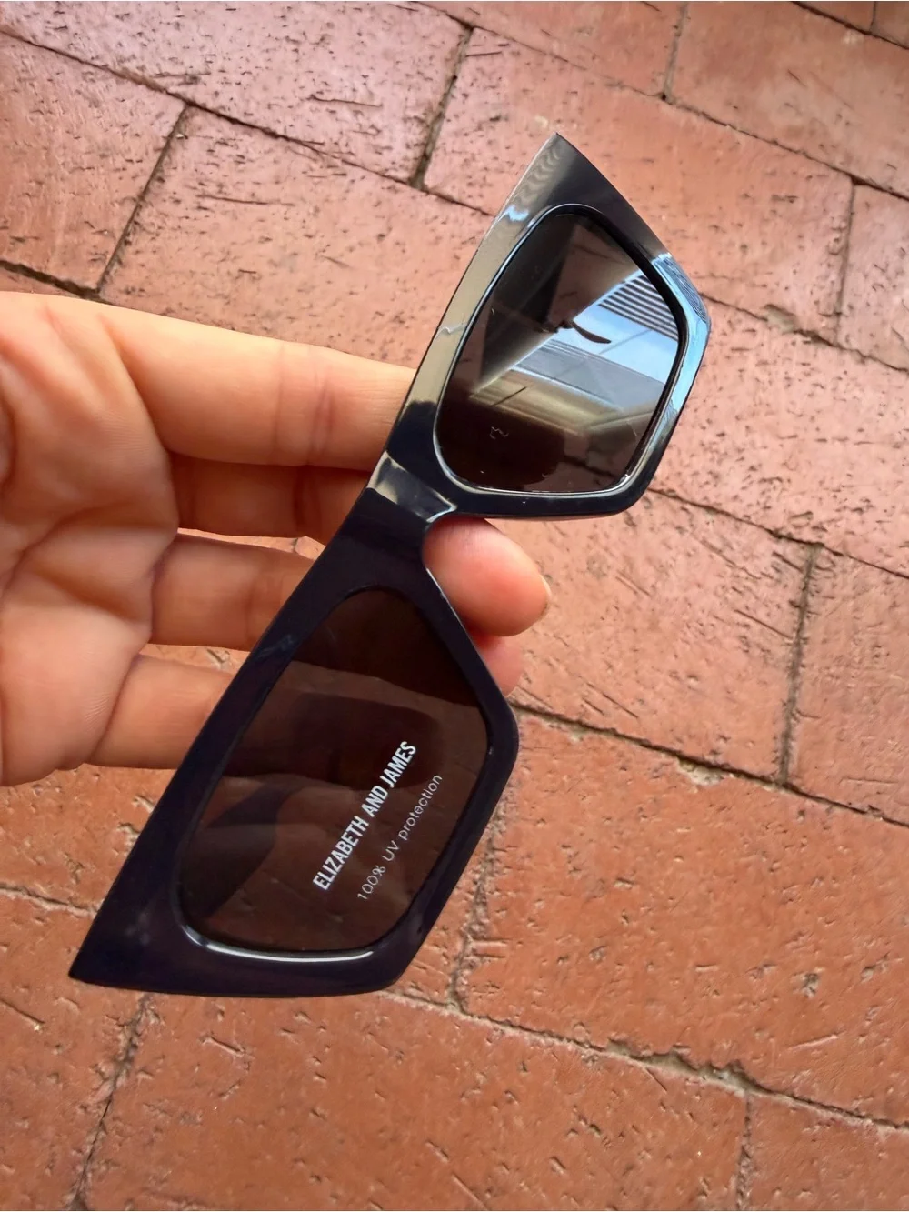 NWT Elizabeth and James deep purple Angular Cat-Eye Sunglasses
